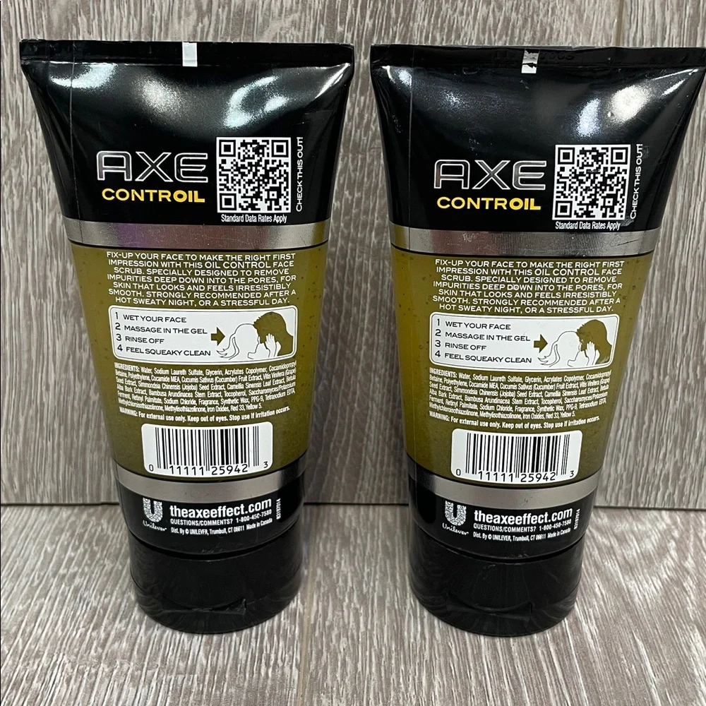 Bundle of Two Discontinued Axe Controil Oily Skin Face Scrub Ultra Smooth Skin